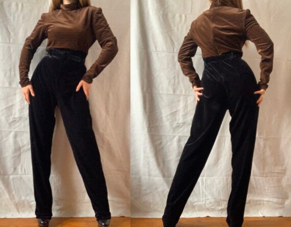 1990s Striped Velvet Jumpsuit JESSICA HOWARD Mock