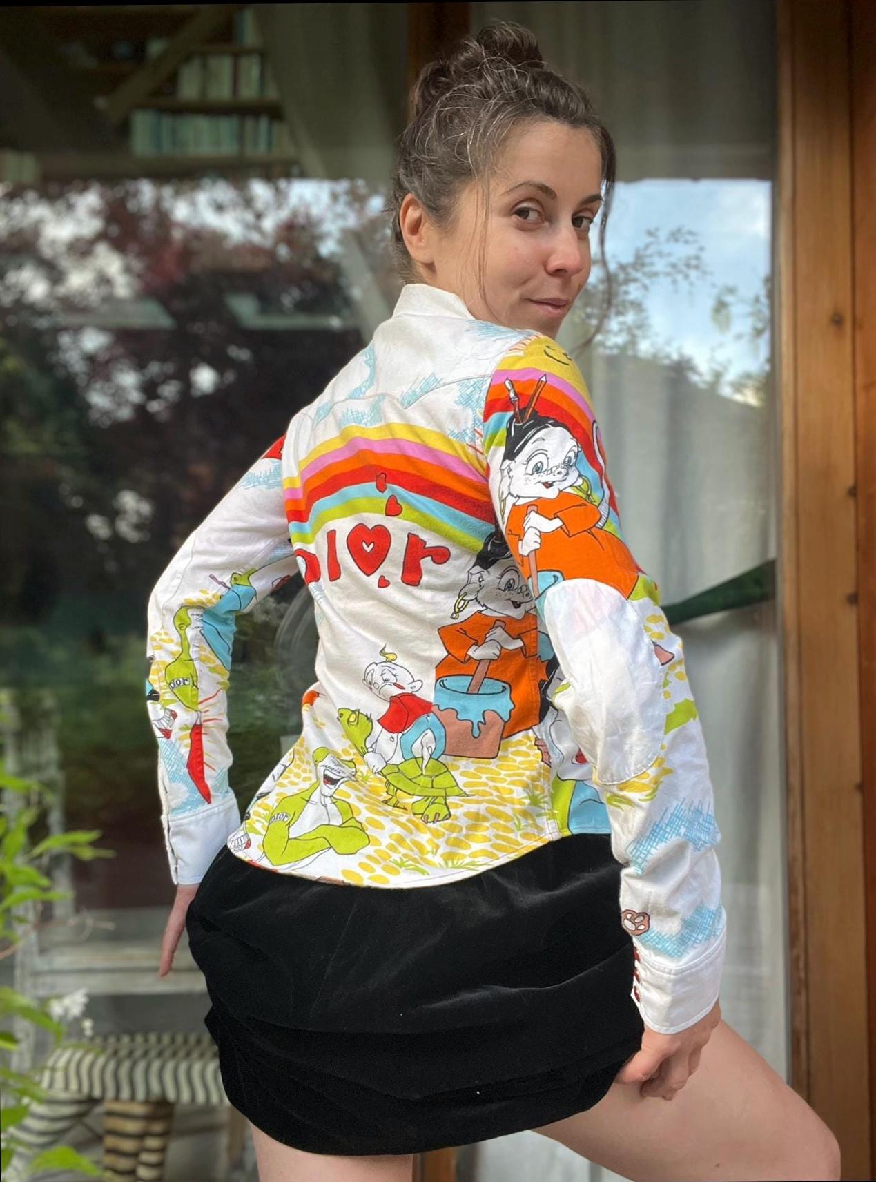 Vintage Christian Dior Cartoon Print Western Shirt - Galliano 2002