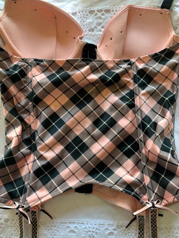 Vintage Bustier CHANTALL THOMASS | Pink Tartan C… - image 10
