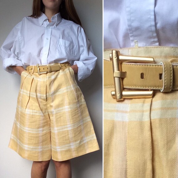 Vintage ESCADA Linen Shorts, 1980s Summer Shorts