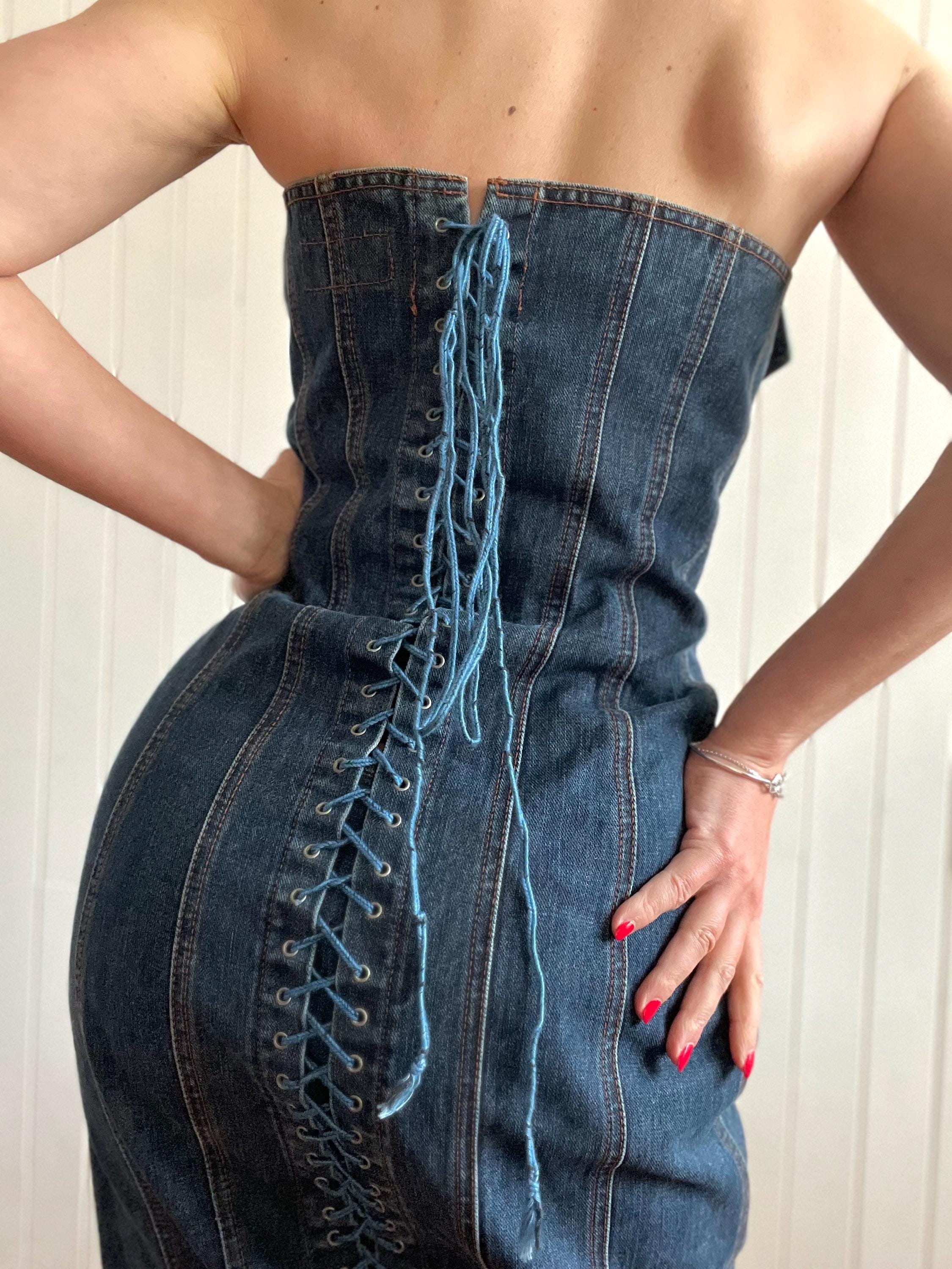 Denim Dress Vestidos De Pechera De Mezclilla Sexy Denim Dress España