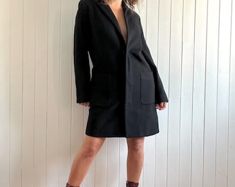 MAX MARA Black Merino Woolen Pea Coat Size Small