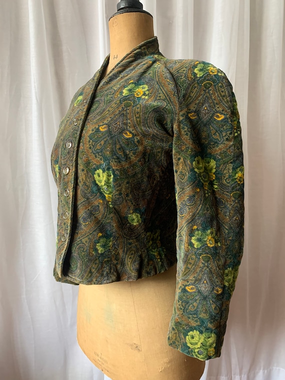 Vintage KENZO Quilted Jacket, 1980s Velvet Blazer… - image 9