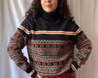 Jaren 80 GAULTIER Junior Gestreepte Wollen Trui | Marine Jumper | Scandinavische pullover