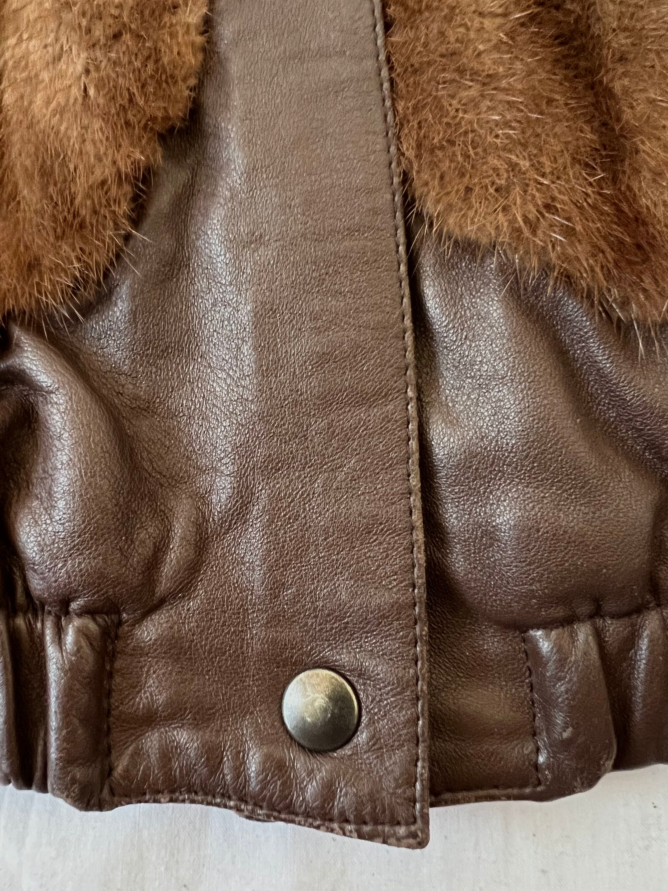 80s GUY LAROCHE Mink Fur and Leather Bomber Jacket French 80s GUY LAROCHE Mink Fur and Leather Bomber Jacket French