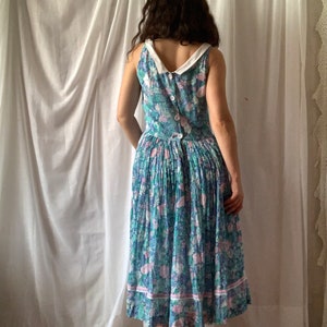 80s 90s Floral Dress RENE DERHY Vintage Romantic Summer Dress Size Small image 4