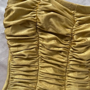 Vintage 80er 90er Jahre GOTTEX Goldener Bustier Einteiler Gelber Versammelter Korsett-Badeanzug Bild 10