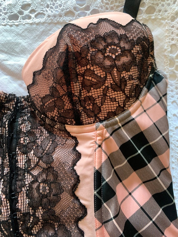 Vintage Bustier CHANTALL THOMASS | Pink Tartan C… - image 7