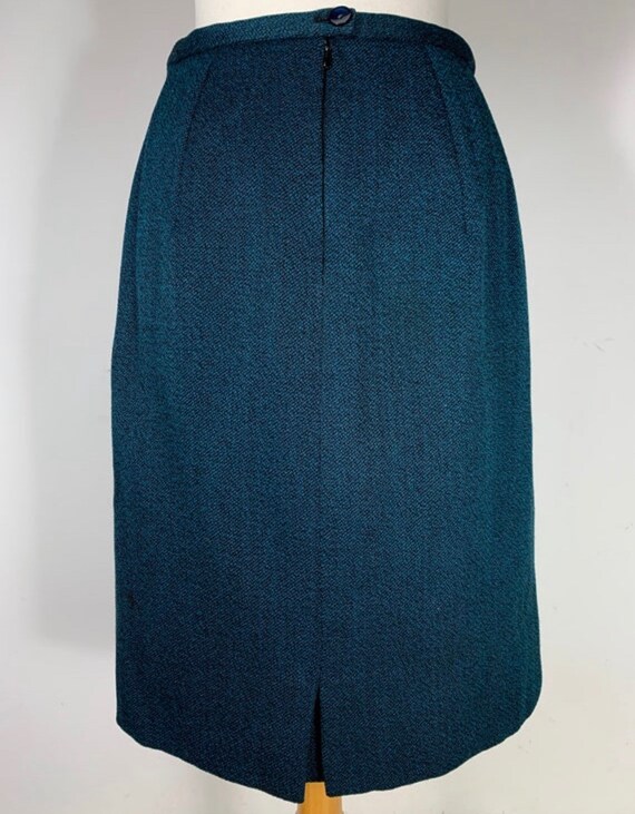 60s Emerald Green Woolen Skirt Blazer Set. Astrakhan … Gem