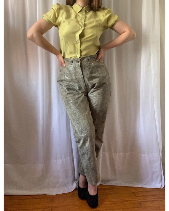 1990s NINA RICCI Lizard Skin Pants | Vintage  Lea… - image 1