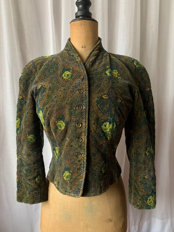 Vintage KENZO Quilted Jacket, 1980s Velvet Blazer… - image 3