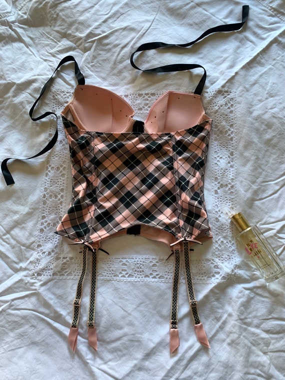 Vintage Bustier CHANTALL THOMASS | Pink Tartan C… - image 9
