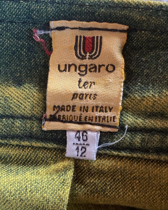 80s Designer UNGARO Acid Wash Denim Skirt and Bla… - image 4