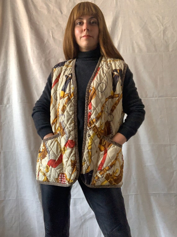 1980s Equestrian Quilted Vest ORNELLA PROSPERI