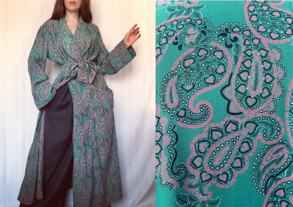 1930s Cotton Dressing Gown, Vintage Paisley Robe