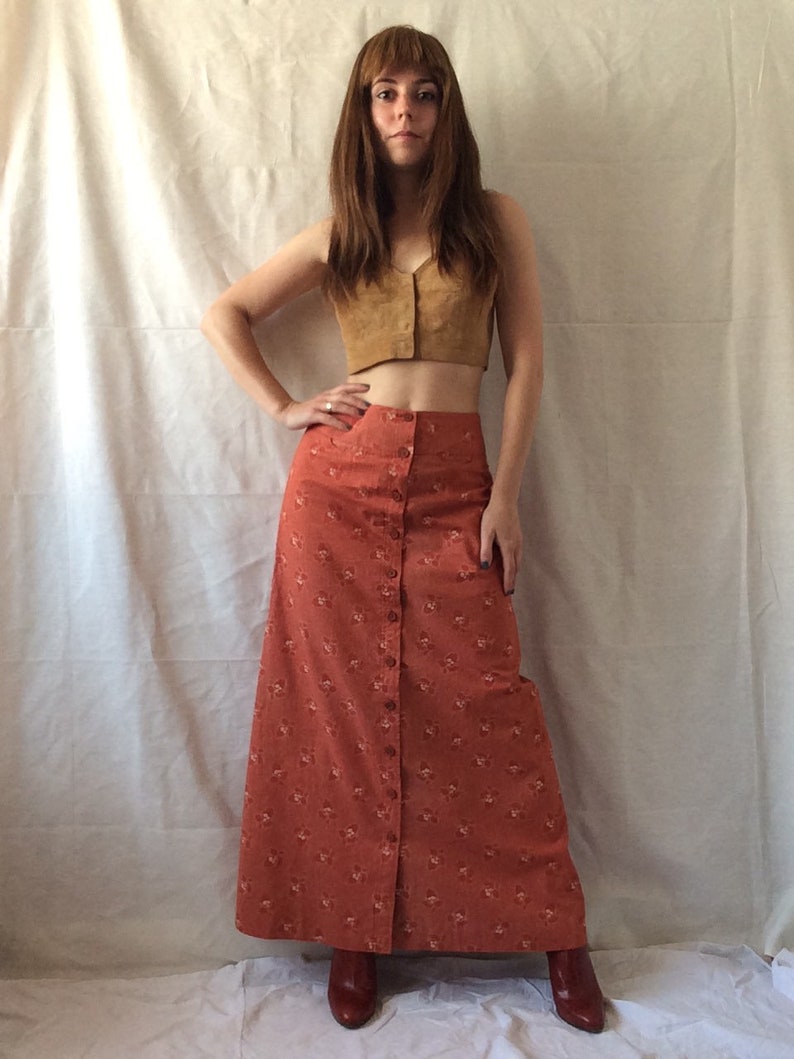 1970s Cotton CACHAREL Skirt Summer Hippie Skirt