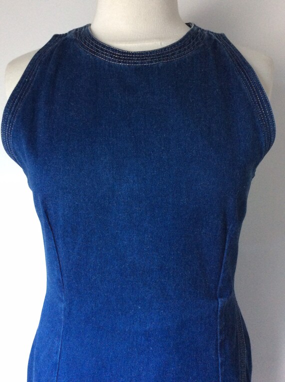 90s VERSACE JEANS COUTURE Blue Denim Wrap Dress S… - image 4