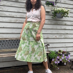 1970s Skirt with Shaving Razors Print | Personna Blades | Vintage Novelty Skirt
