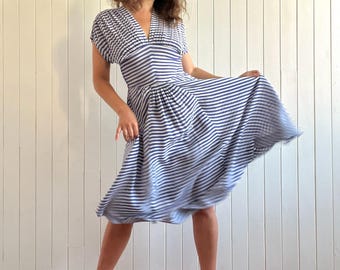 blair waldorf navy blue dress Vintage styleBlair Waldorf sailor Navy Blue Gossip Girl custom Dress –  MJcostume main image 1