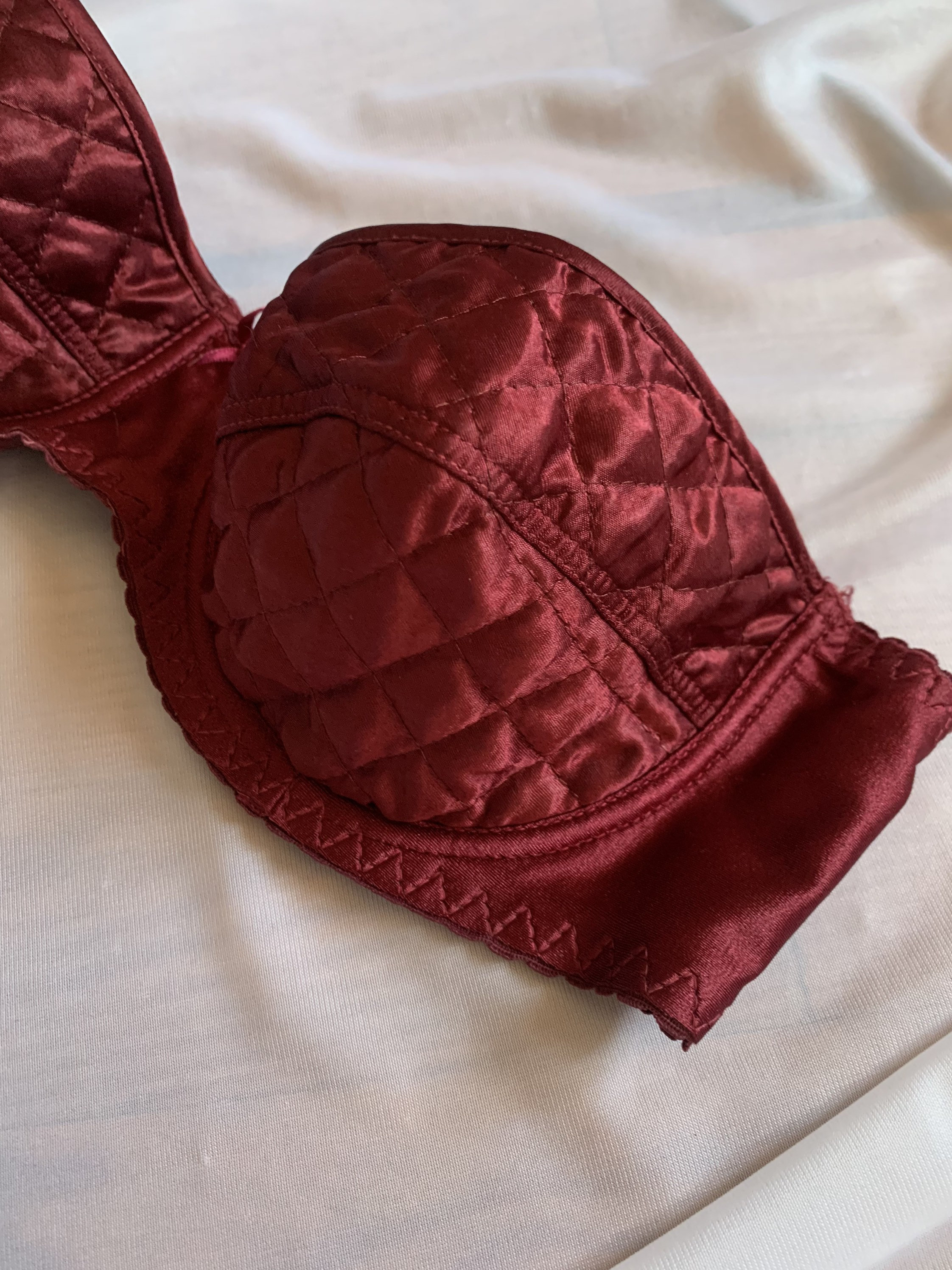 90s Quilted Satin Bra B Cup Vintage Bra Etsy