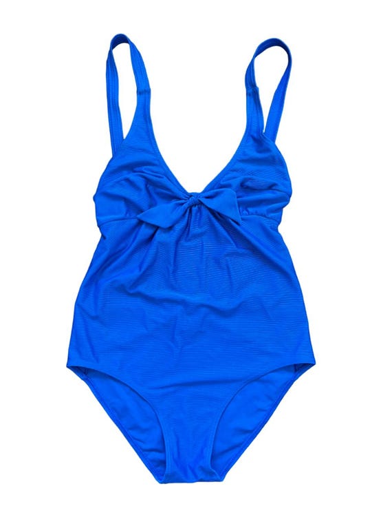 80s Cornflower Blue One Piece Swimsuit Vintage Bathing Suit 80s Cornflower Blue One Piece Swimsuit Vintage Bathing Suit