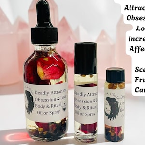 Deadly Attraction oil, intention oil, OBSESSION, body Oil, Love Spell, Witchcraft, Hoodoo, Conjure, attract love, pheromone, witch