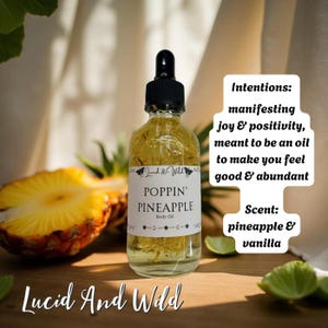 Poppin Pineapple Ritual Body Oil, attraction oil, Witch, Witchcraft, Spell Oil, Perfume Oil, joy, empowerment, manifesting, abundance