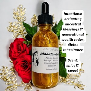 Bloodline Gold Intention oil, Ancestral wealth, money oil, prosperity oil, Body Oil, Witchcraft, Wicca, Hoodoo, Conjure, spell oil, witch