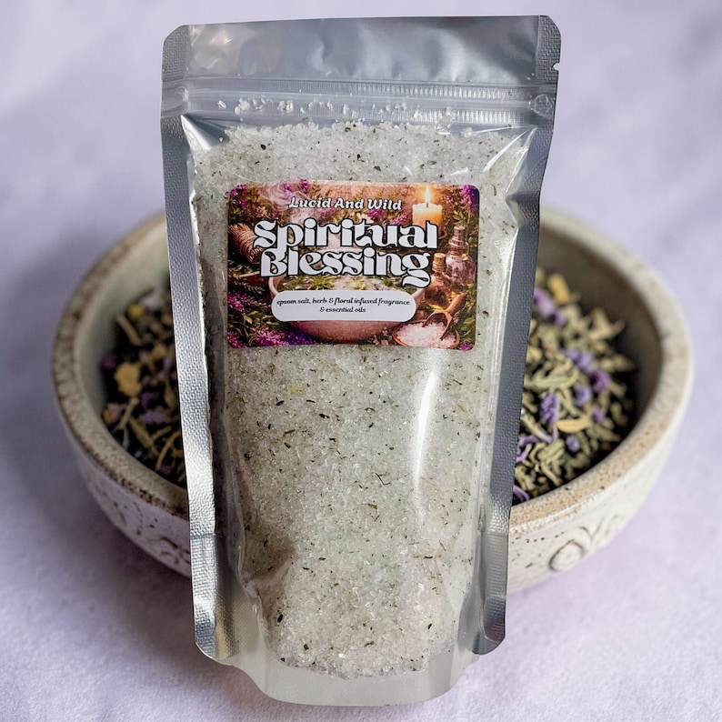 Cleansing Bath Salt, Hyssop Bath, Ritual Bath Salt, Blessings Bath Salt, conjure, witchcraft, hoodoo, conjure, witch image 1