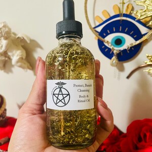 Aceite corporal perfumado de protección, aceite de intención, bruja, brujería, pagano, conjuro, hoodoo, perfume, espray corporal imagen 6