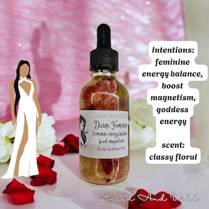 Divine Feminine Oil, Body Oil, Self Love, intention Oil, Spell Oil, Love Oil,  Witchcraft, Wicca, feminine energy, Inner Work, Perfume Oil