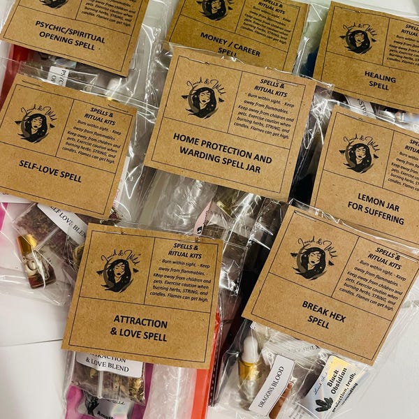Mystery Ritual Kit, Surprise Spell Kit, witch, Witchcraft, Hoodoo, Altar, Pagan, Wiccan, Spiritual Supplies, Witchy Gifts, Chime Candles
