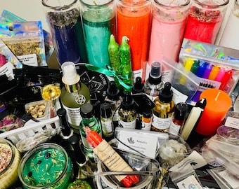 Mystery Witchcraft Boxes, mystery witch kit, Intuitively Curated, handmade items, witchcraft, pagan, body oils, witchy gifts, herbs, spells