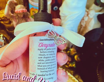 Chrysalis intention oil, transformations, healing, Perfume Body Oil, Intention Oil, Witch, Witchcraft, Pagan, Conjure, Hoodoo, spell oil