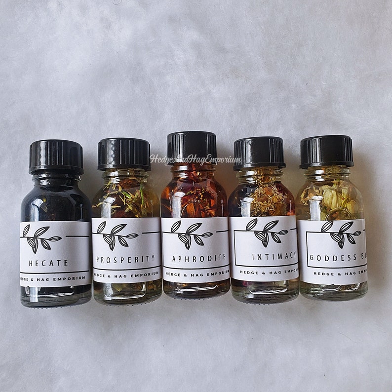 Set of 5 ritual oils wicca oils wicca supplies goddess oil Etsy