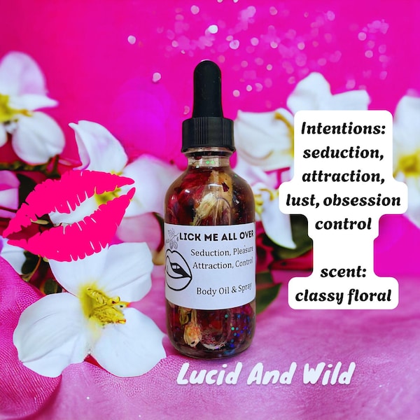 Lick Me All Over Perfume Body Oil, Intention Oil, Witch, Witchcraft, Pagan, Conjure, Hoodoo, Perfume, Body Spray