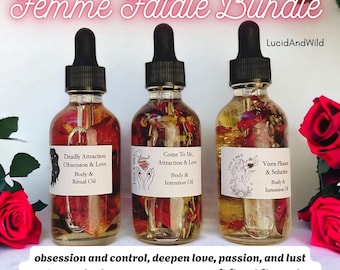 Femme Fatale Bundle Intention Oil Deadly Attraction OBSESSION Love Spell Witchcraft Wicca Hoodoo Conjure attract love come here pheromones