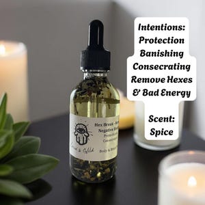 Hex break, Undo Bad Luck, Spell Oil, Ritual Oil, Conjure oil, witchcraft, wicca, pagan, metaphysical, break jinx, hexes, remove bad energy