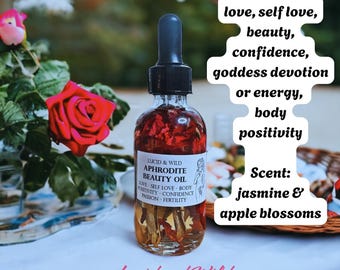Aphrodite Body Oil, Self Love, Beauty Oil, Perfume Oil, wiccan, witchy, Ritual Oil, Anointing Oil, Wicca, Witchcraft