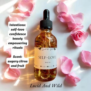 SELF LOVE Body Oil, Ritual Body Oil, Divine Feminine, Self Love, Self Care, Body Oil, Perfume Oil, Ritual Oil, Feminine, Witch, Wicca, Pagan
