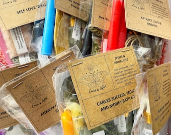 Choose Your Spell Kit, 70+ options, witch, Witchcraft, Hoodoo, Altar, Pagan, Wiccan, Spiritual Supplies, Witchy Gifts, Chime Candles