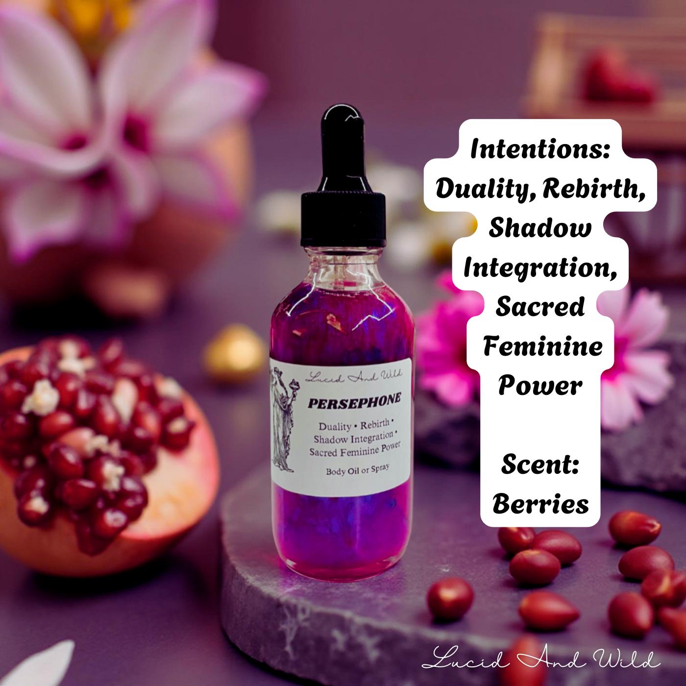Persephone Oil, Goddess, Feminine, Hoodoo, Conjure, intention oil, Ritual oil, body Oil, witch, witchcraft, pagan, spell oil,
