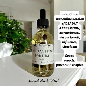 Attraction for HIM, Masculine attraction oil, Love Oil, Love Spell, Witchcraft, Hoodoo, Conjure, attract love, aphrodisiac, pheromone oil