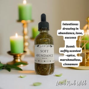 Soft Abundance Intention oil, Body Oil, Witchcraft, Wicca, Hoodoo, Conjure, attract money, abundance, opportunities, witch, attraction