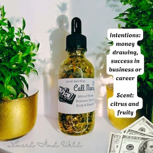 Call Money Body oil, Ritual oil, Prosperity Oil, Money Oil, Luck, conjure, hoodoo, pagan, witch, witchcraft, attract money, wicca, wiccan