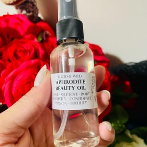 Aceite corporal Afrodita, Amor propio, Aceite de belleza, Aceite de perfume, Aceite corporal de perfume, Aceite de intención, Bruja, Brujería, Pagano, Perfume, Espray corporal imagen 11