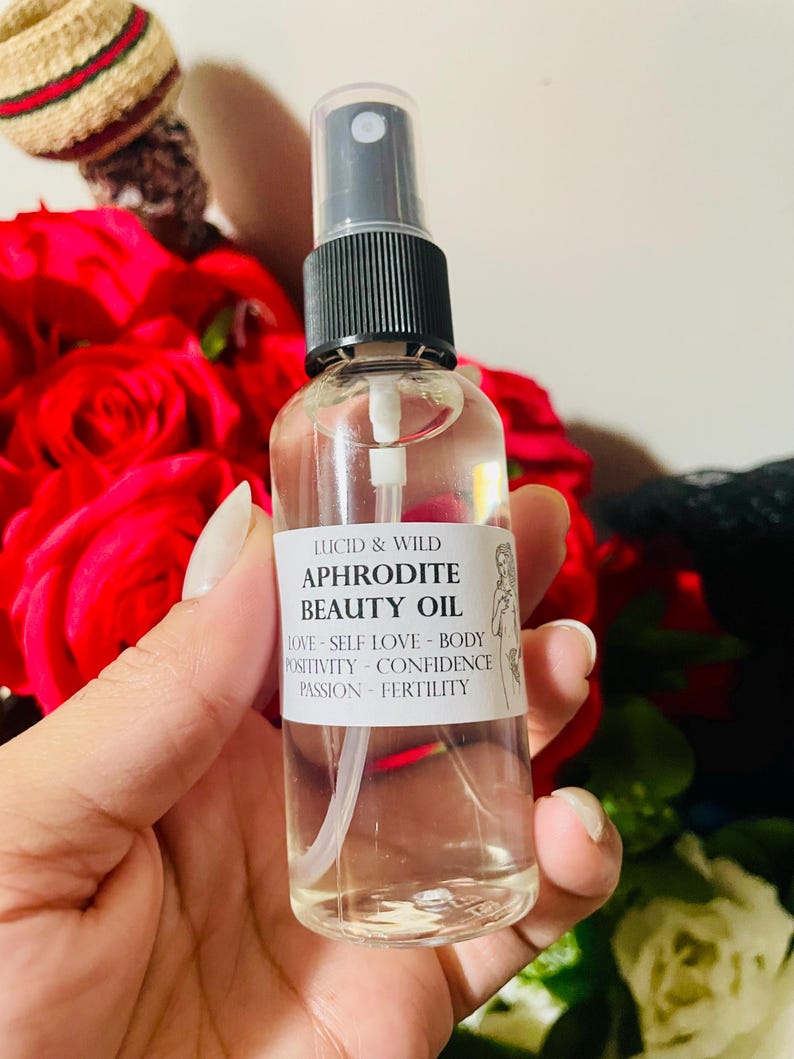 Aceite corporal Afrodita, Amor propio, Aceite de belleza, Aceite de perfume, Aceite corporal de perfume, Aceite de intención, Bruja, Brujería, Pagano, Perfume, Espray corporal imagen 11