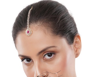 Diamond Maang tikka/tikka/ Indian Jewelry / Indian forehead jewelry/Matha Patti/ Indian Bridal Maang Tikka /Bridesmaid's Headpiece