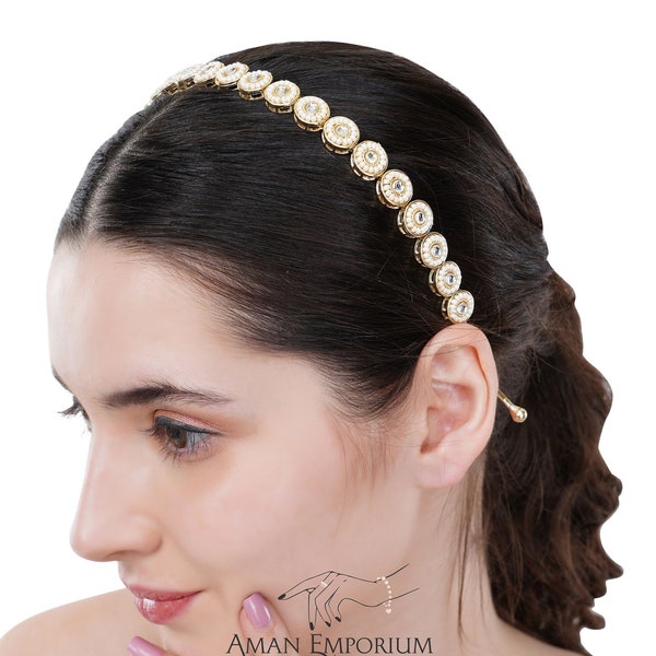 Kundan Head Band /Kundan Head Band/Sheesh Phool tikka/Indian Bridal Matha Sheesh Patti/Sheesh Kundan Indian Jewelry/Bridal  Jewelry/