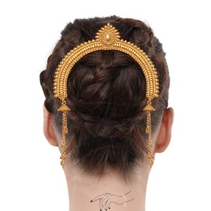 Ambada Hair Brooch /Antique Polki kundan Hair Brooch /Bridal Hair Clip/ Gold Plated Hair Clip/Indian Hair Jewelry/Hair Clip for Women